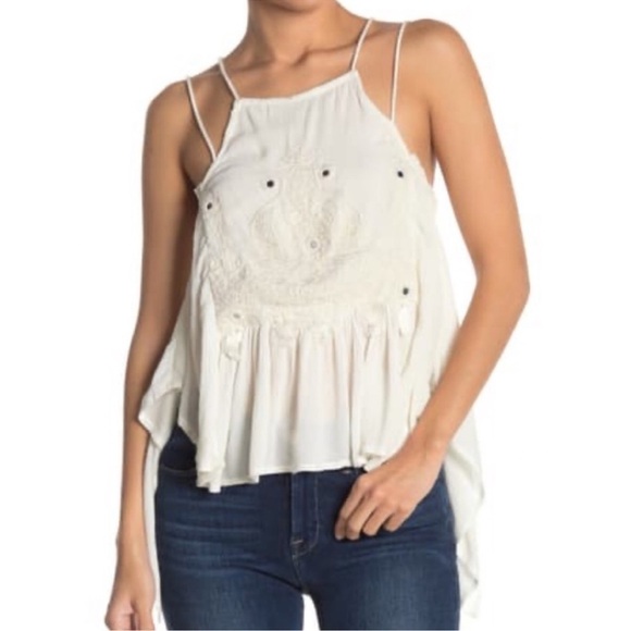 Raga Cream Embroidered Cami Top Size Large New - Picture 1 of 10